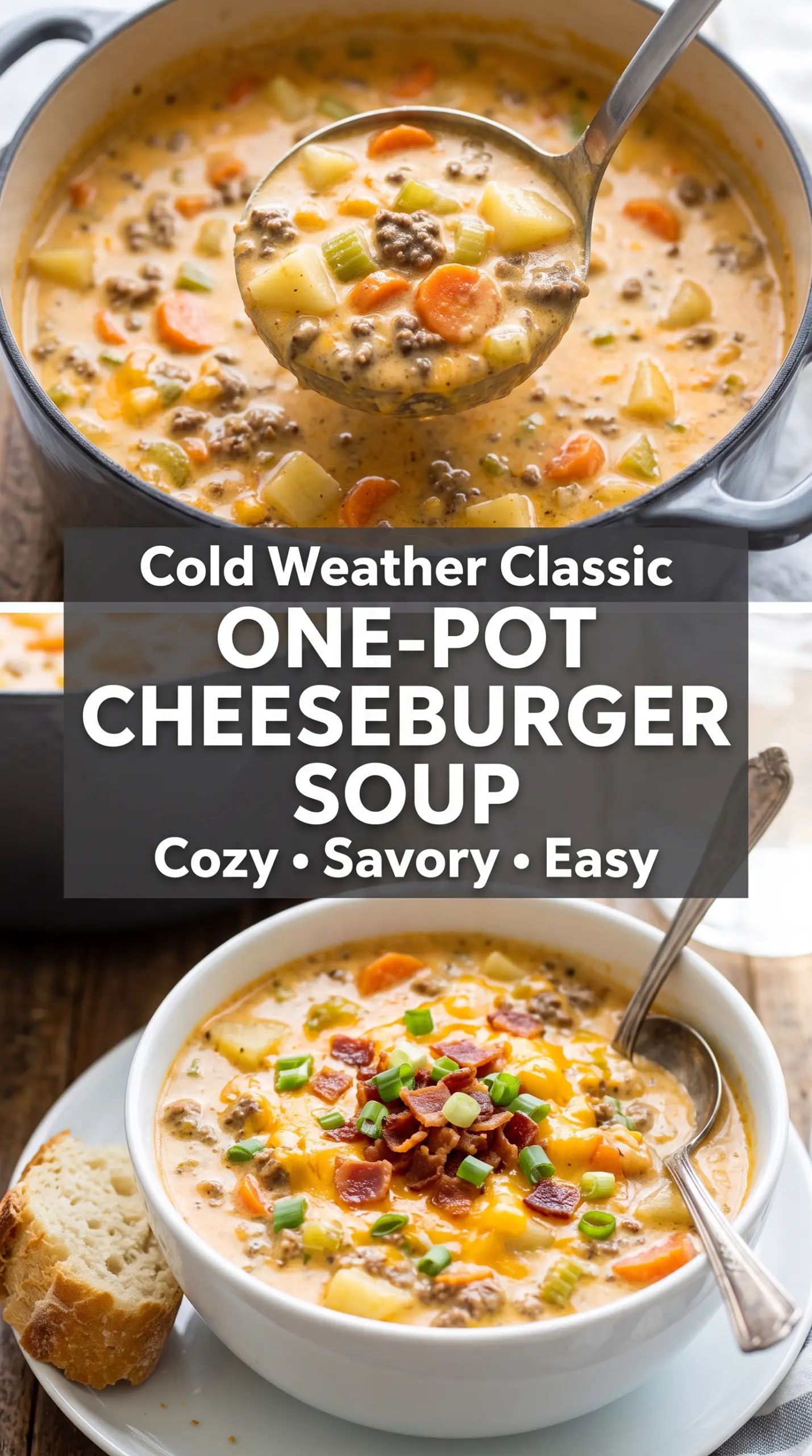 One-Pot Cheeseburger Soup creamy cheesy hearty