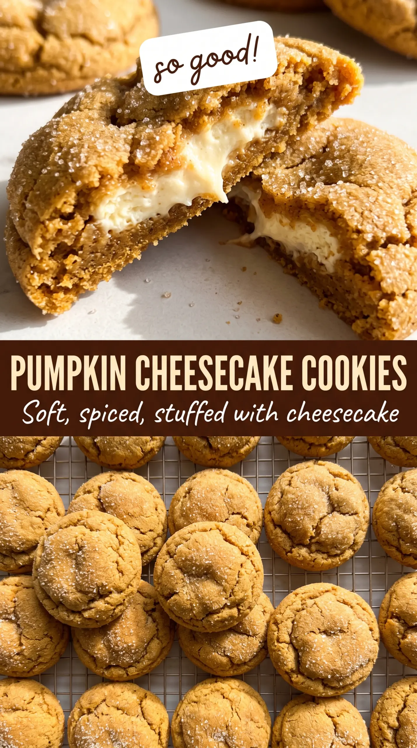 Pumpkin Cheesecake Cookies soft spiced creamy