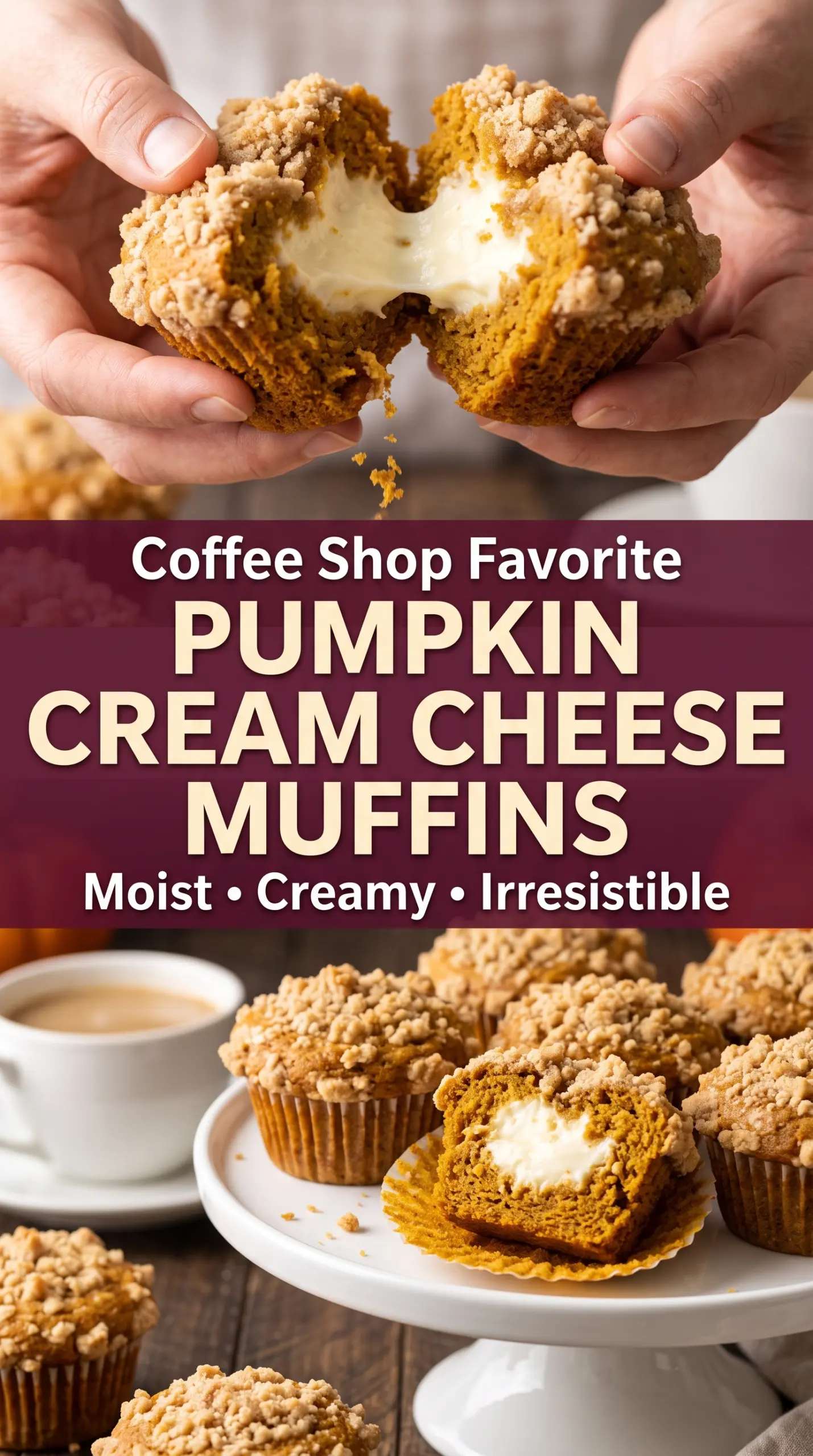 Pumpkin Cream Cheese Muffins soft spiced streusel