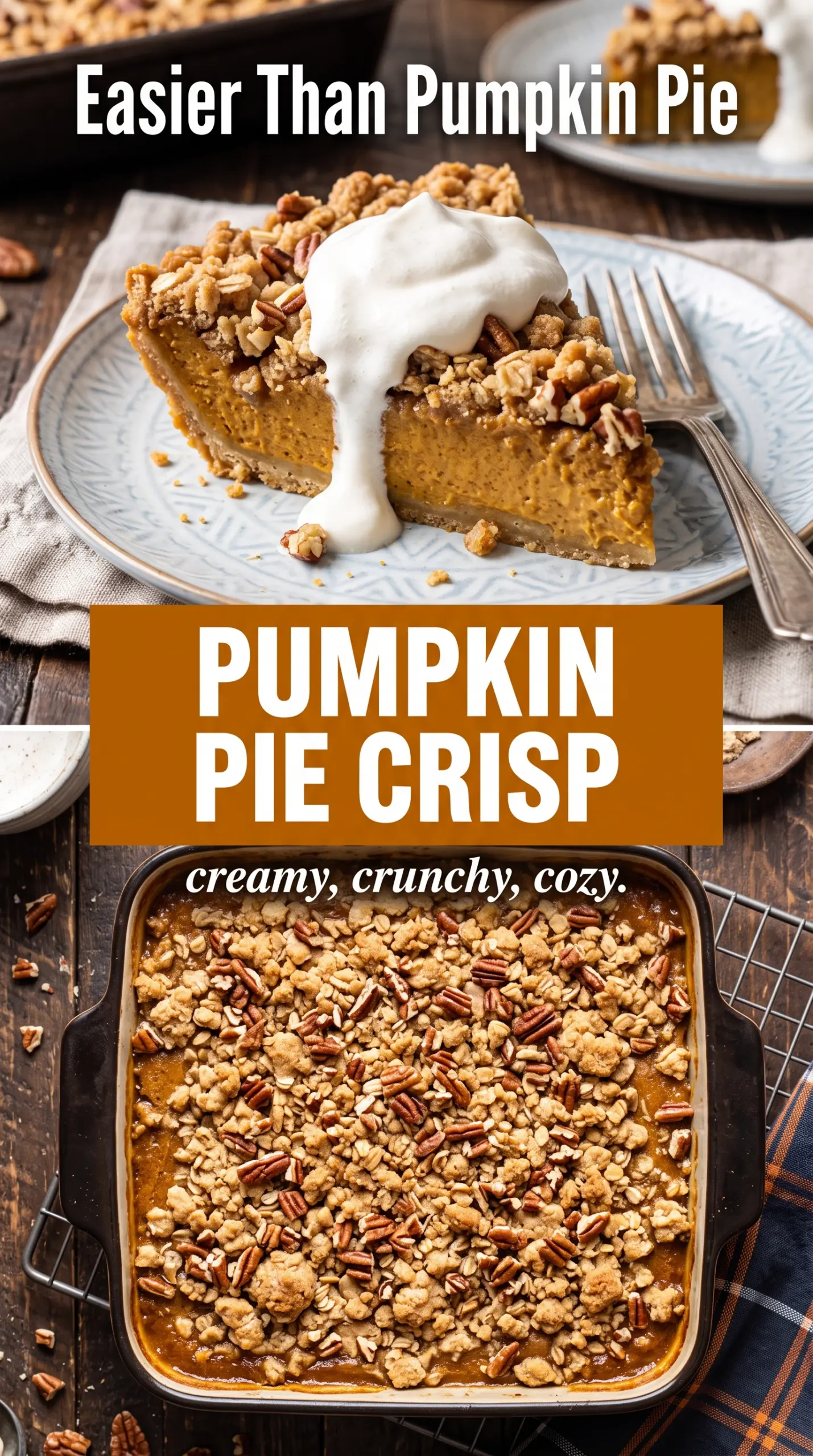 Pumpkin Pie Crisp creamy spiced crumbly