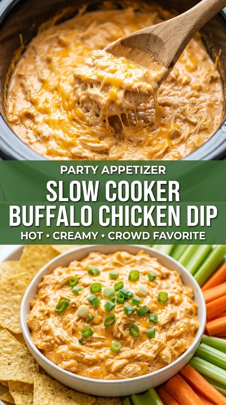 Slow Cooker Buffalo Chicken Dip creamy cheesy