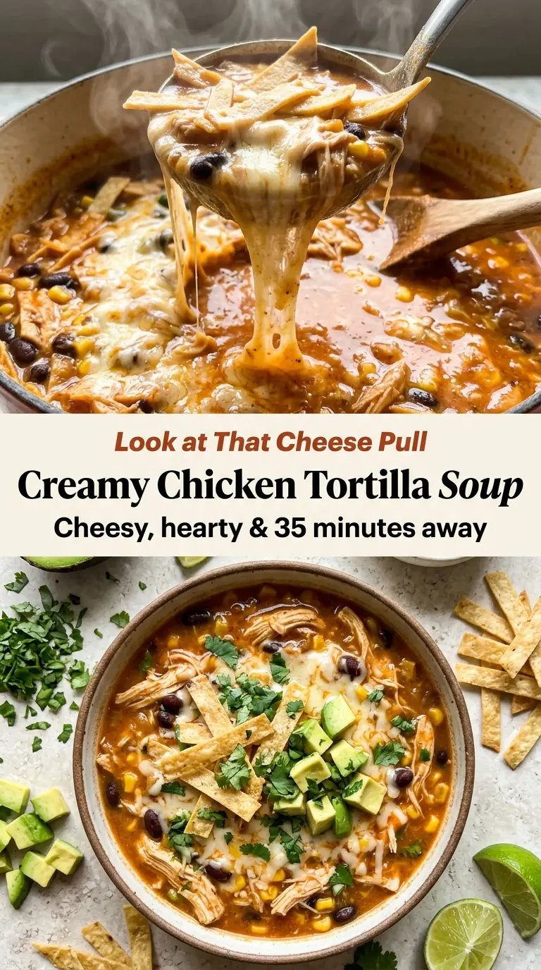 Creamy Chicken Tortilla Soup rich smoky