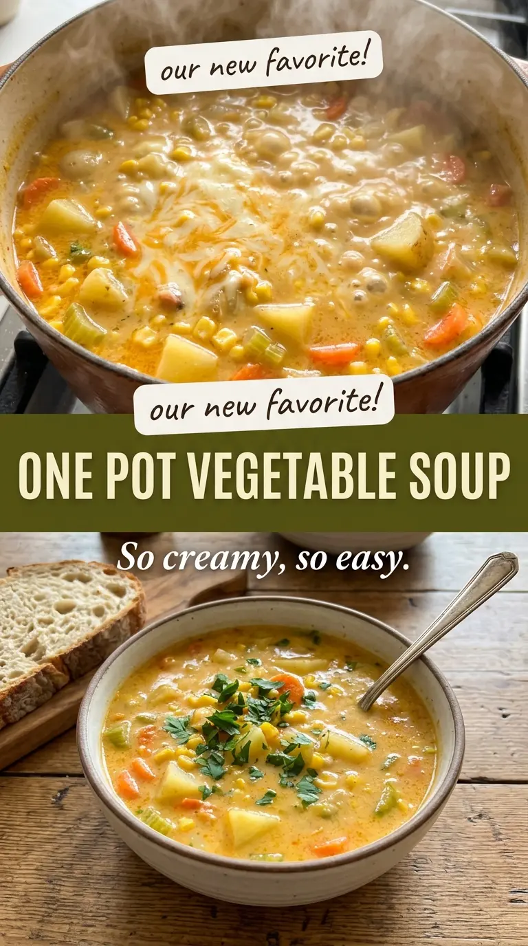 One Pot Creamy Vegetable Soup creamy vegetable soup