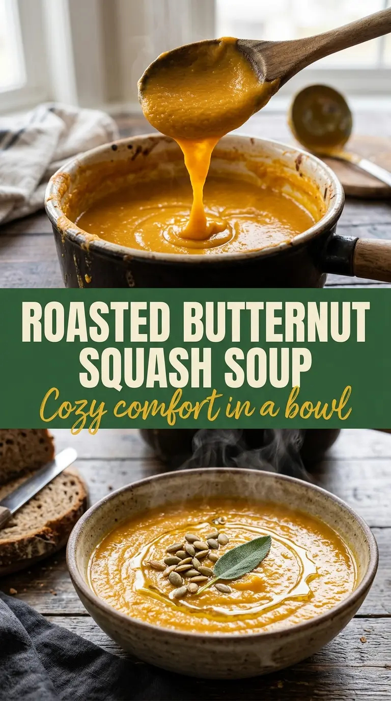Roasted Butternut Squash Soup silky velvety cozy