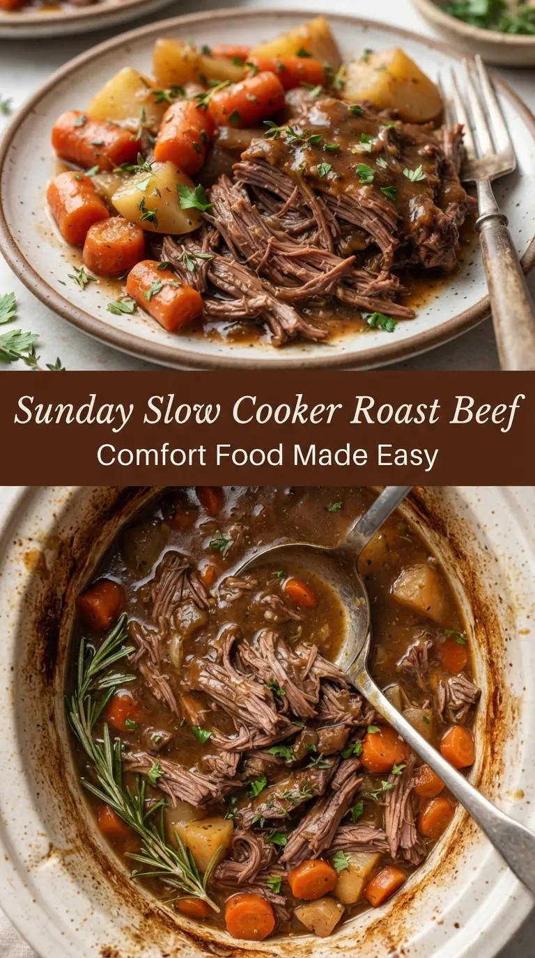 Slow Cooker Roast Beef with Potatoes, Carrots and Rich Gravy, tender beef, glossy gravy, hearty vegetables