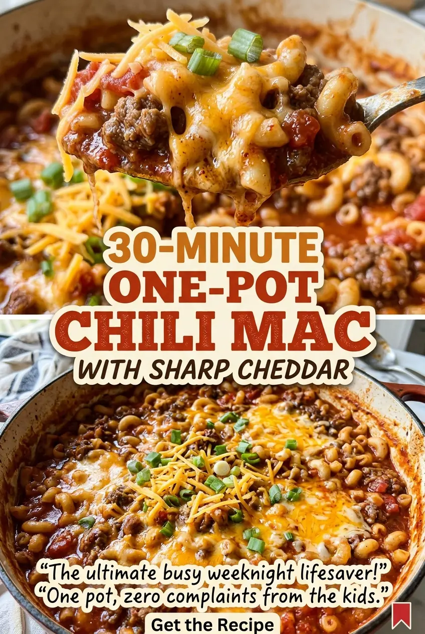 30-Minute One-Pot Chili Mac with Sharp Cheddar, saucy and cheesy