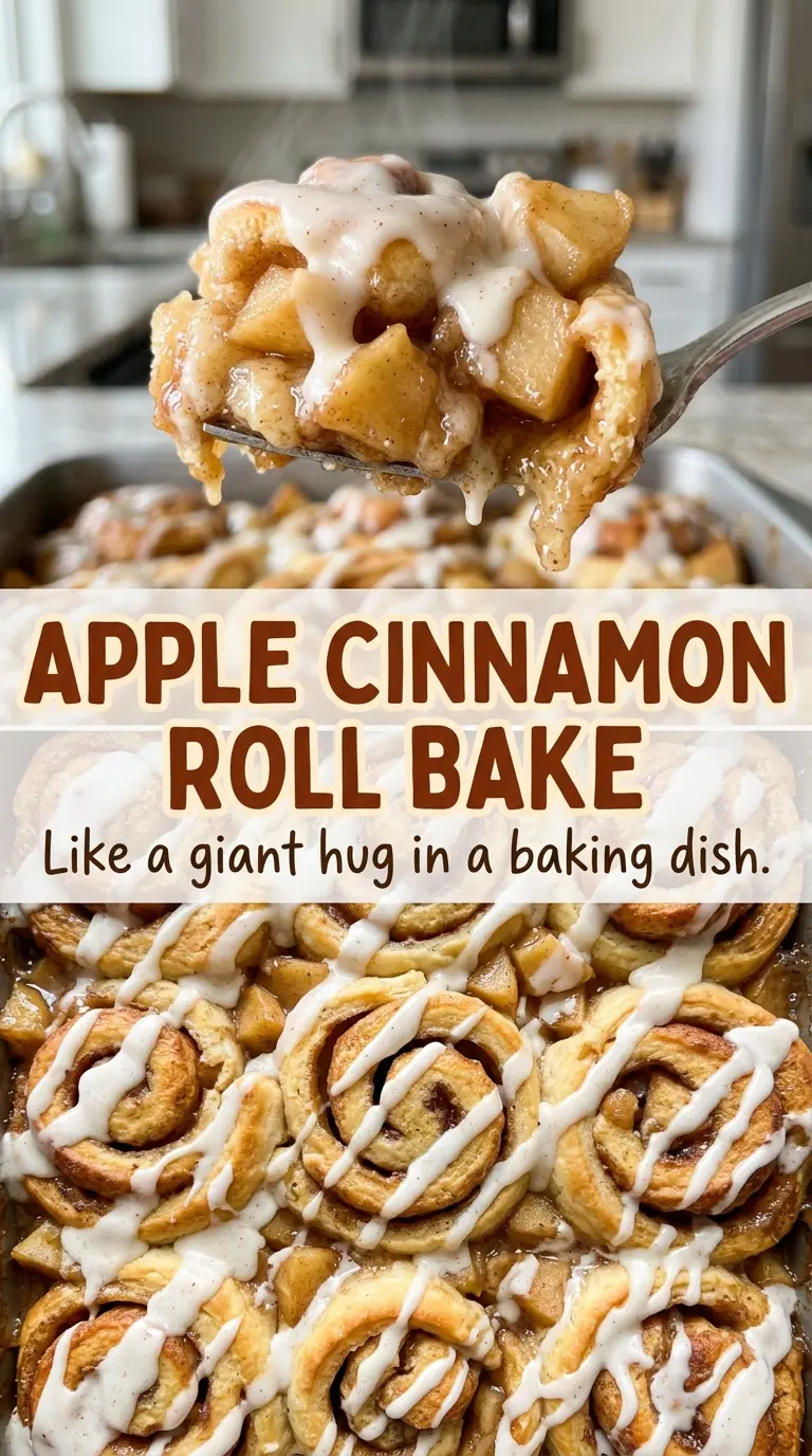 Apple Cinnamon Roll Bake with tender cinnamon apples