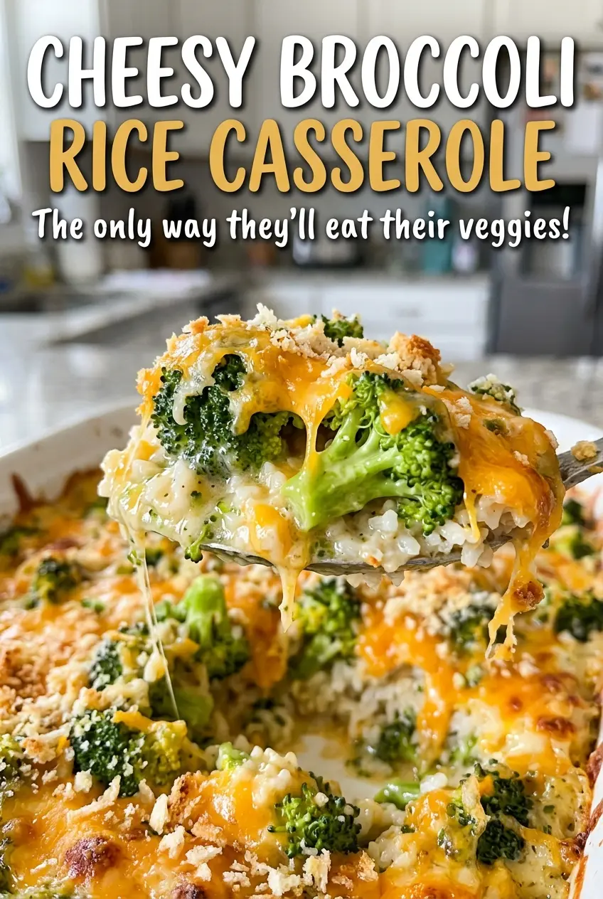Cheesy Broccoli Rice Casserole creamy baked cheddar
