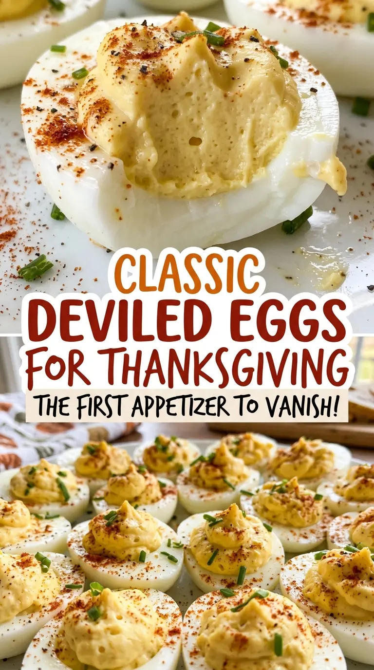 Classic Deviled Eggs for Thanksgiving, smooth yolk filling