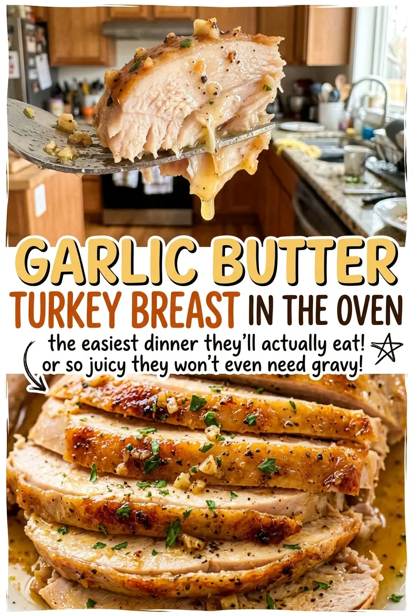 Garlic Butter Turkey Breast in the Oven golden herb skin