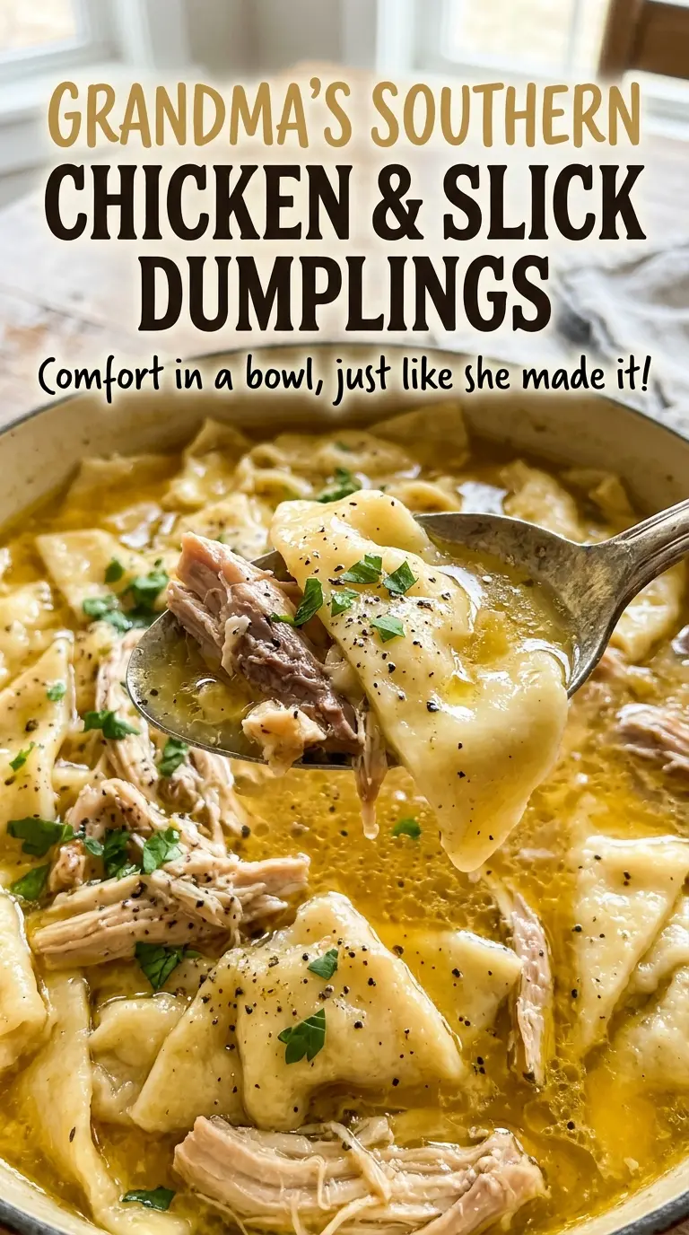 Grandma's Southern Chicken and Slick Dumplings, soft homemade dumplings