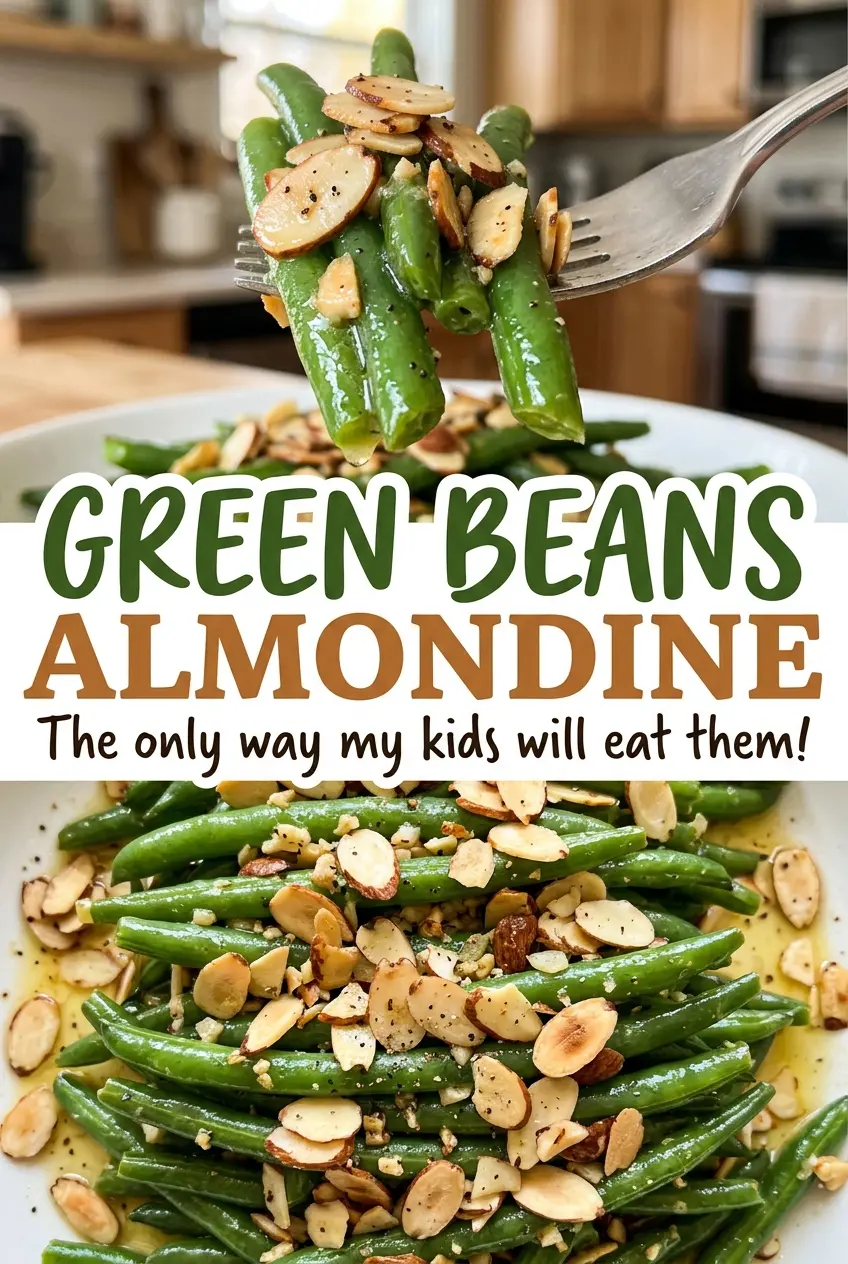 Green Beans Almondine with golden sliced almonds