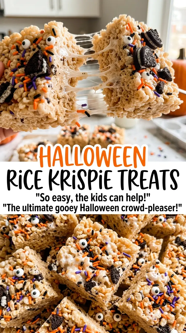 Halloween Rice Krispie Treats festive sprinkle topping