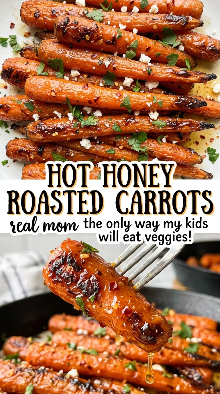 Hot Honey Roasted Carrots tender spicy glaze
