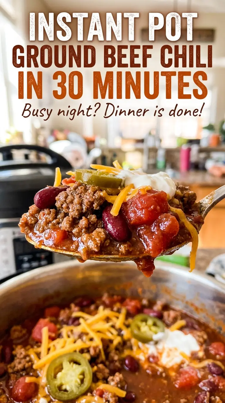 Instant Pot Ground Beef Chili, hearty and tomato-rich