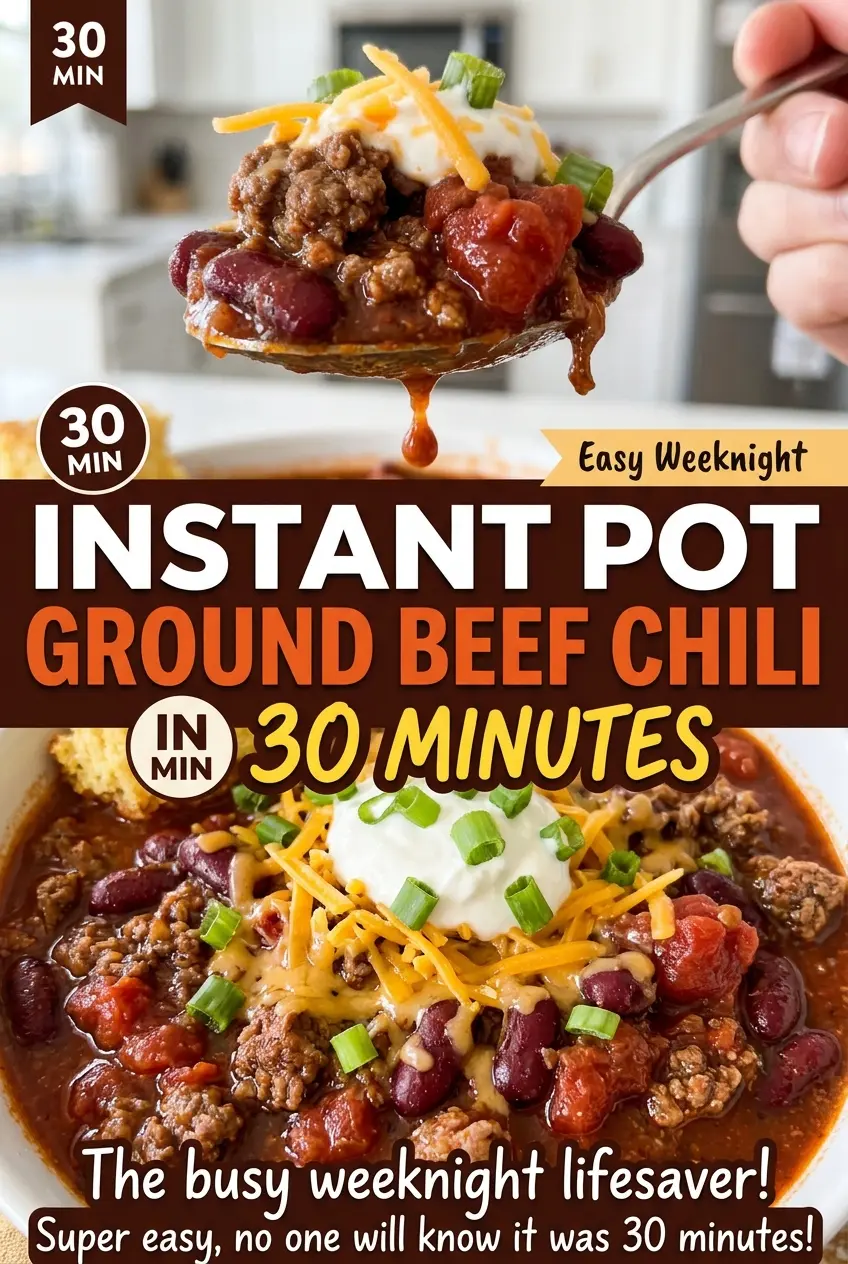Instant Pot Ground Beef Chili, thick and savory