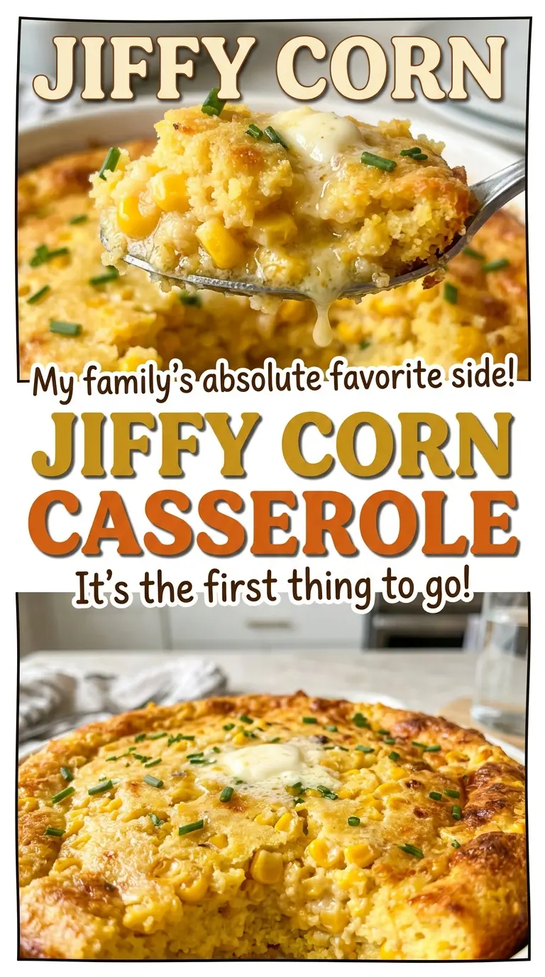 Jiffy Corn Casserole creamy golden center