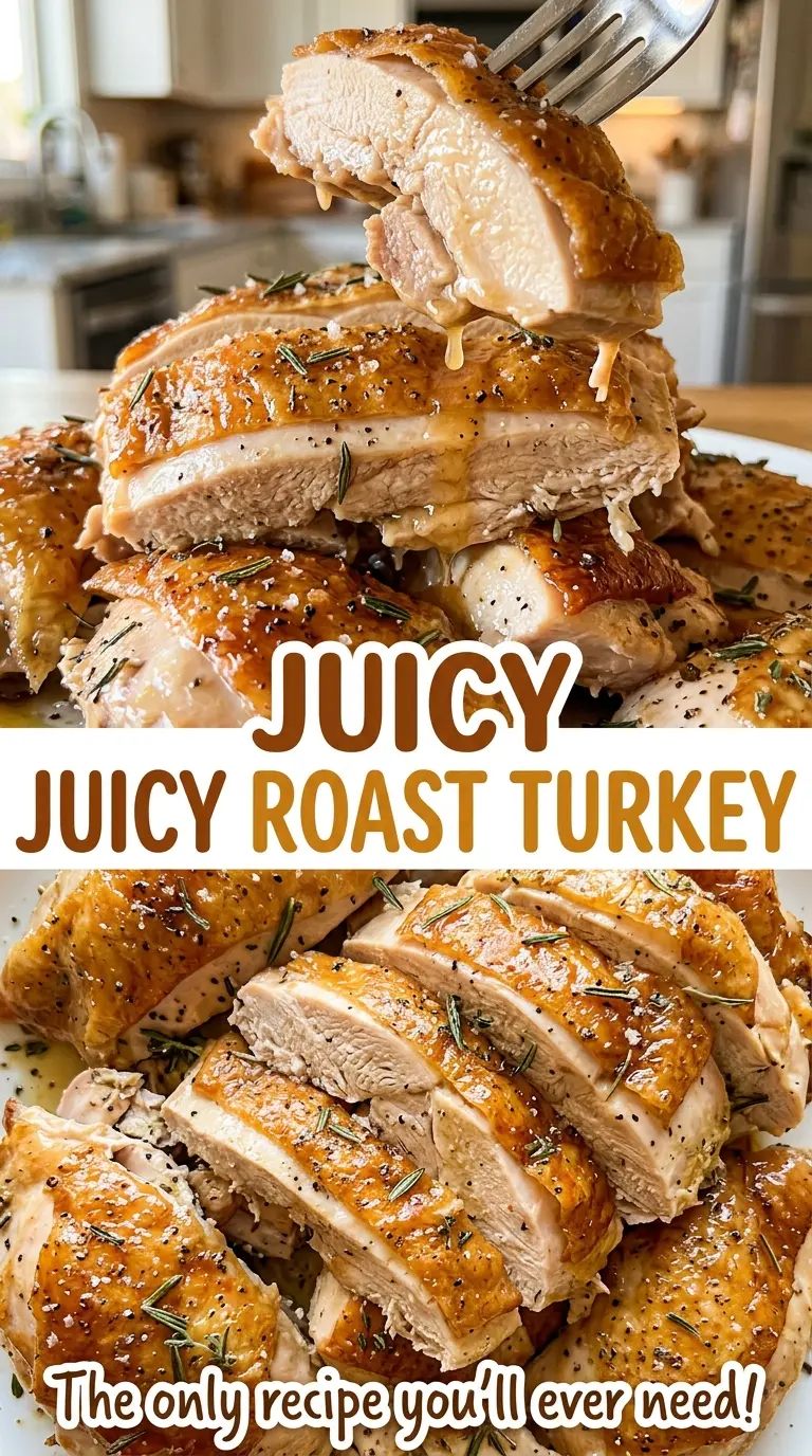 Juicy Roast Turkey carved tender slices