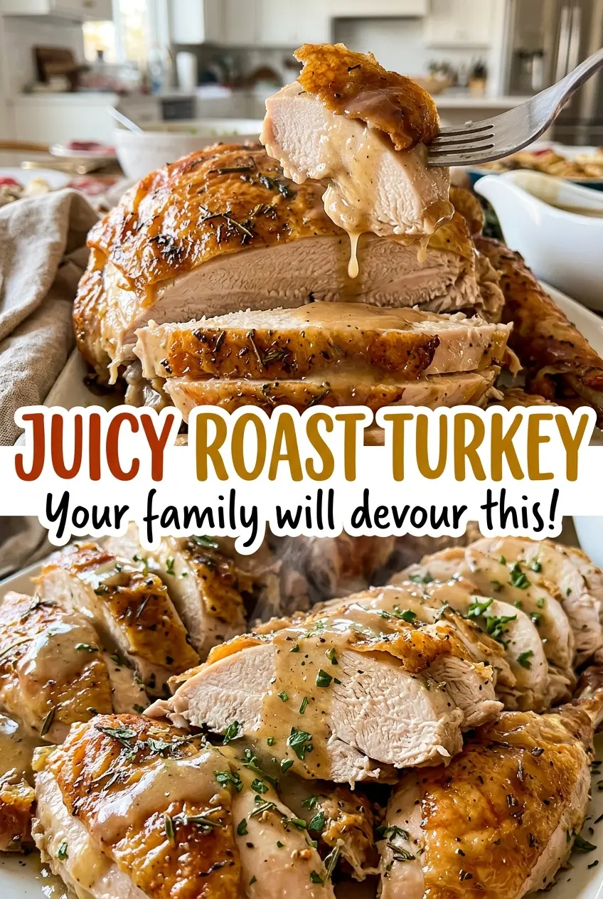 Juicy Roast Turkey golden herb crust