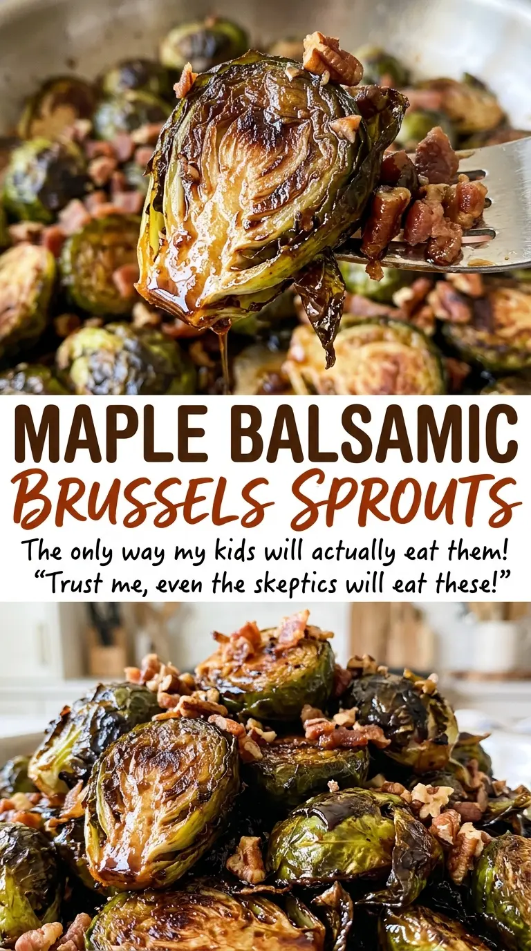 Maple balsamic Brussels sprouts with glossy roasted halves