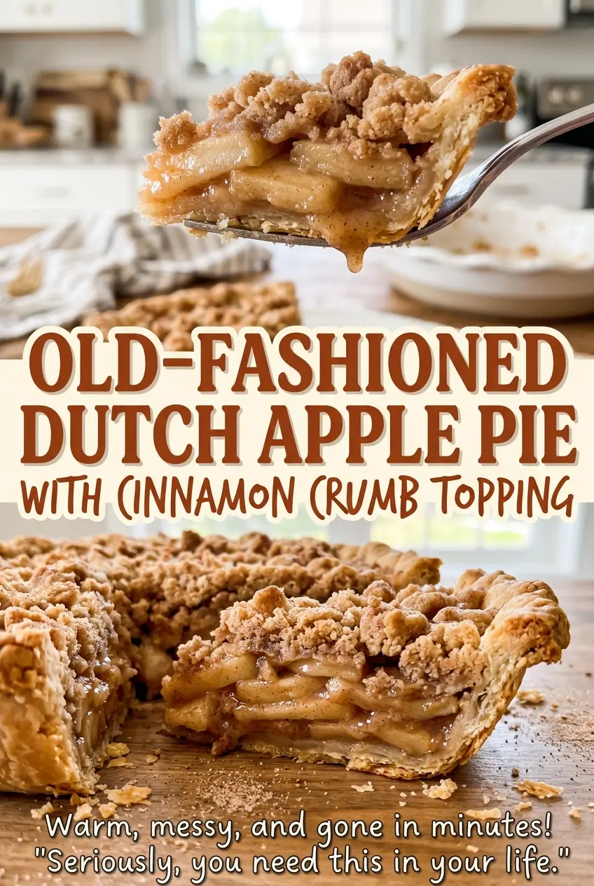 Old-Fashioned Dutch Apple Pie with Cinnamon Crumb Topping golden crumb