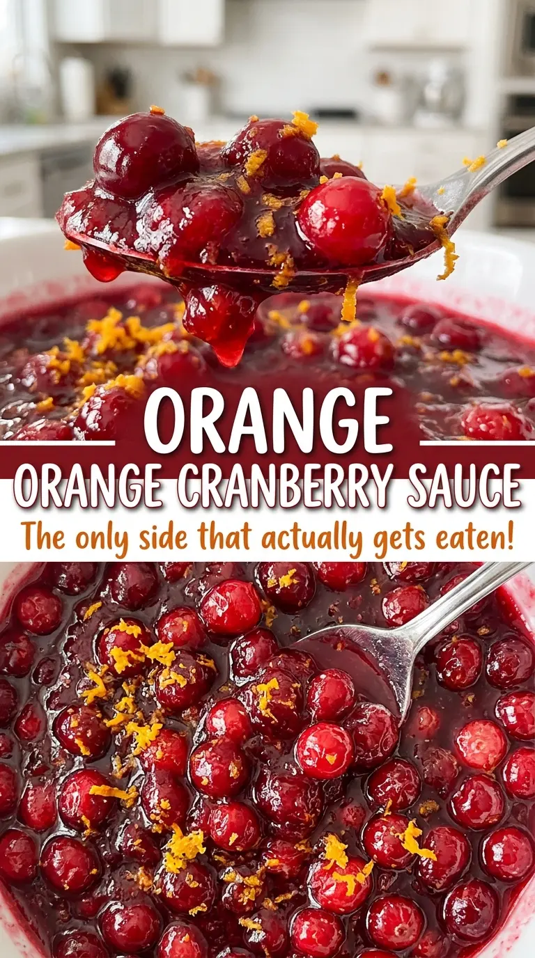 Orange cranberry sauce with bright citrus and whole berries