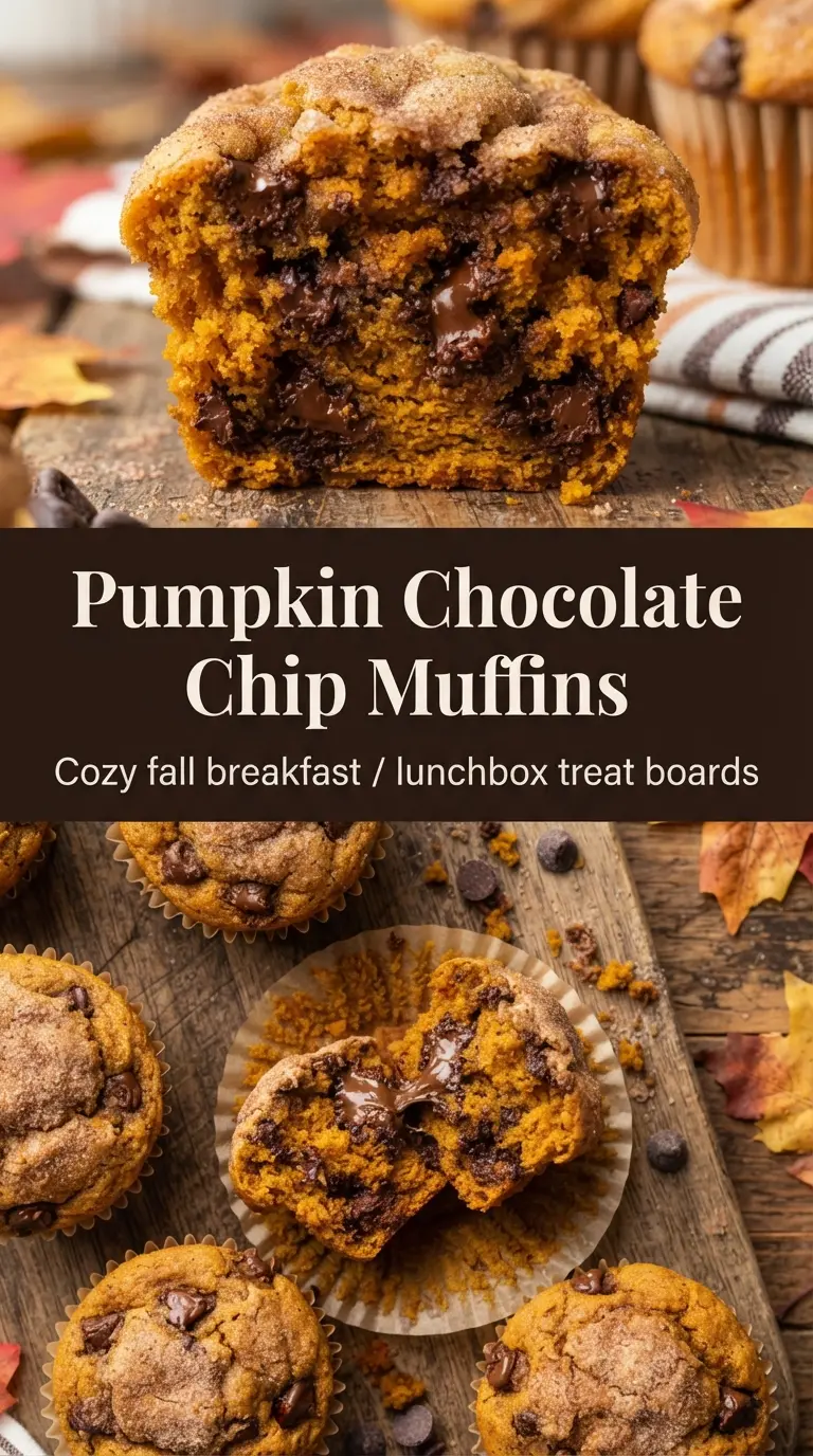 Pumpkin Chocolate Chip Muffins, fluffy spiced crumb