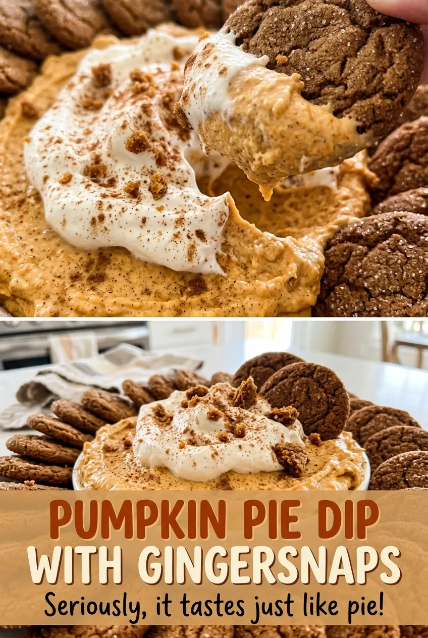 Pumpkin Pie Dip with Gingersnaps creamy spiced dip
