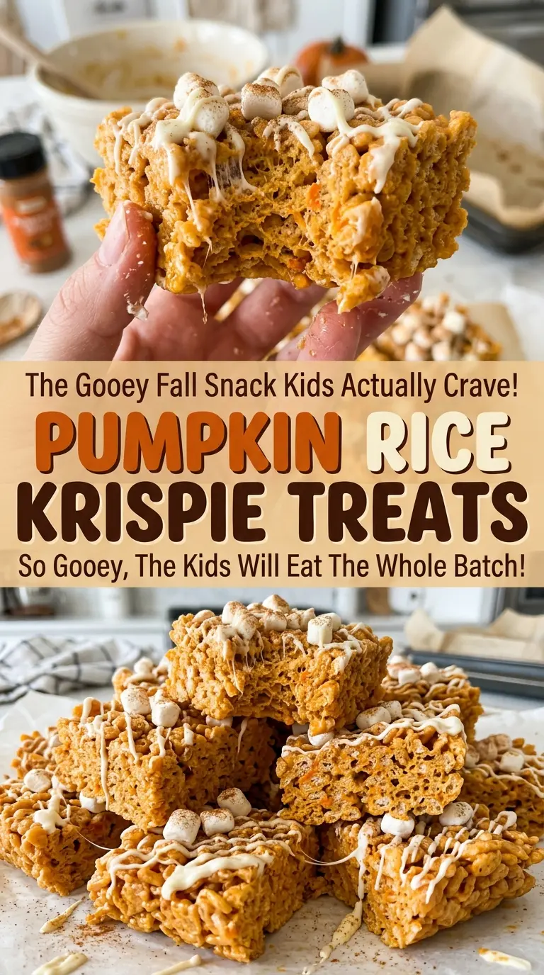 Pumpkin Rice Krispie Treats chewy spiced squares
