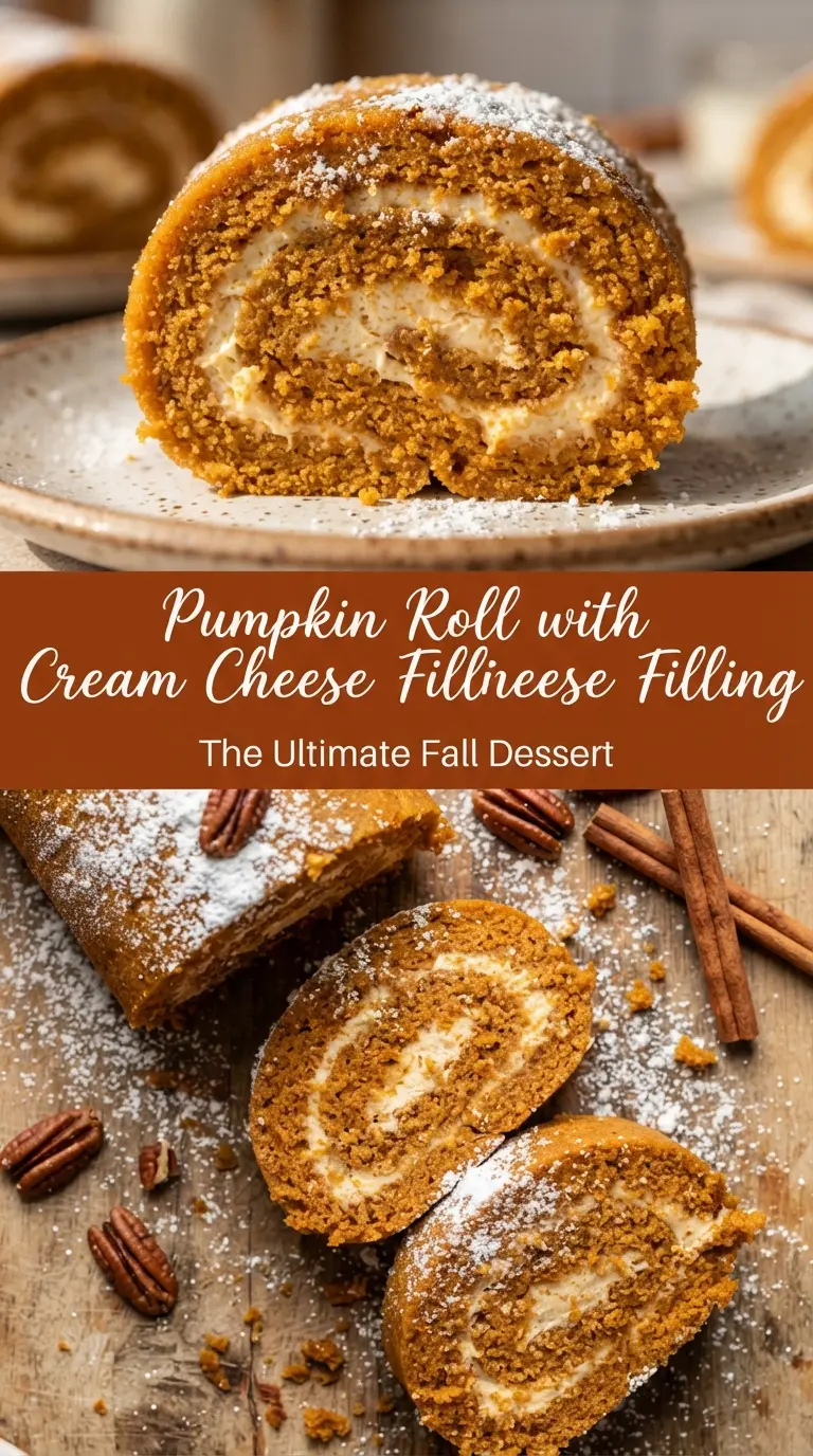 Pumpkin Roll with Cream Cheese Filling soft spiced swirl