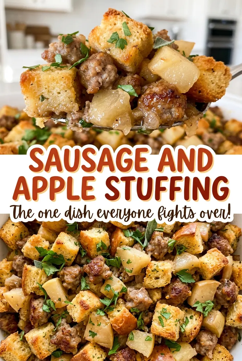 Sausage and Apple Stuffing golden crisp savory