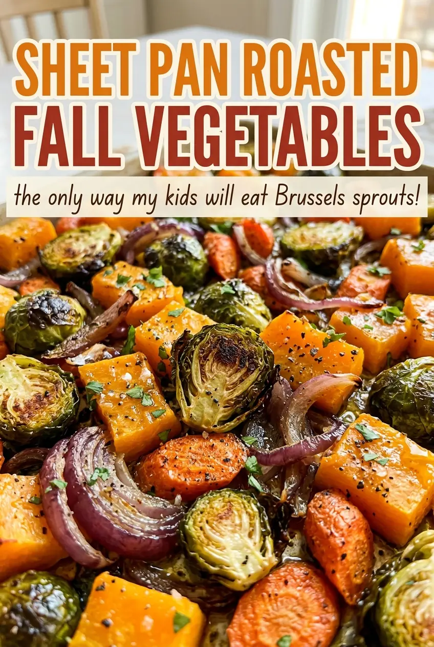 Sheet Pan Roasted Fall Vegetables golden browned tender