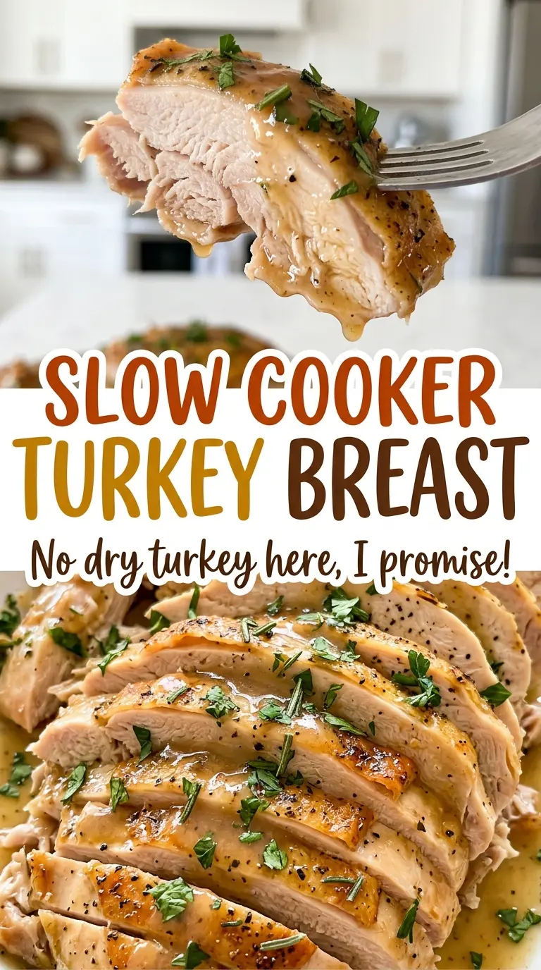 Slow Cooker Turkey Breast tender juicy slices