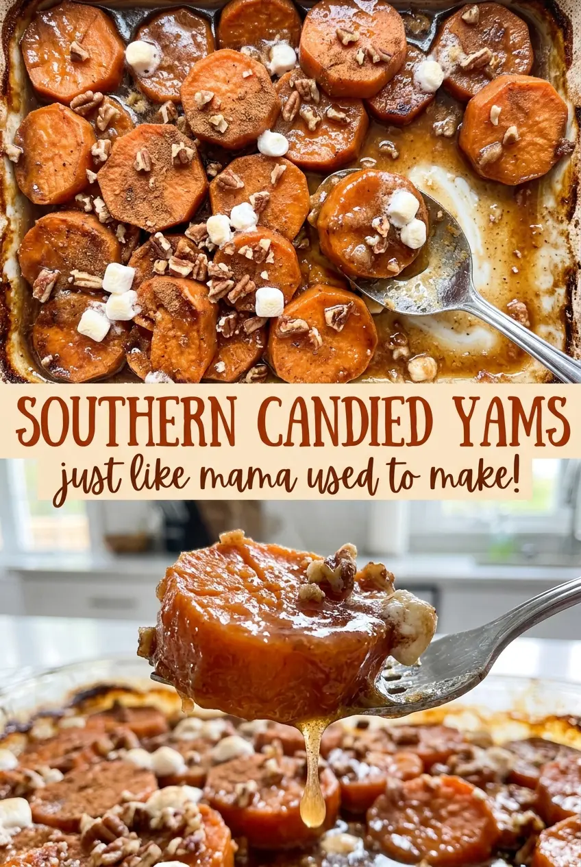 Southern Candied Yams glossy cinnamon syrup