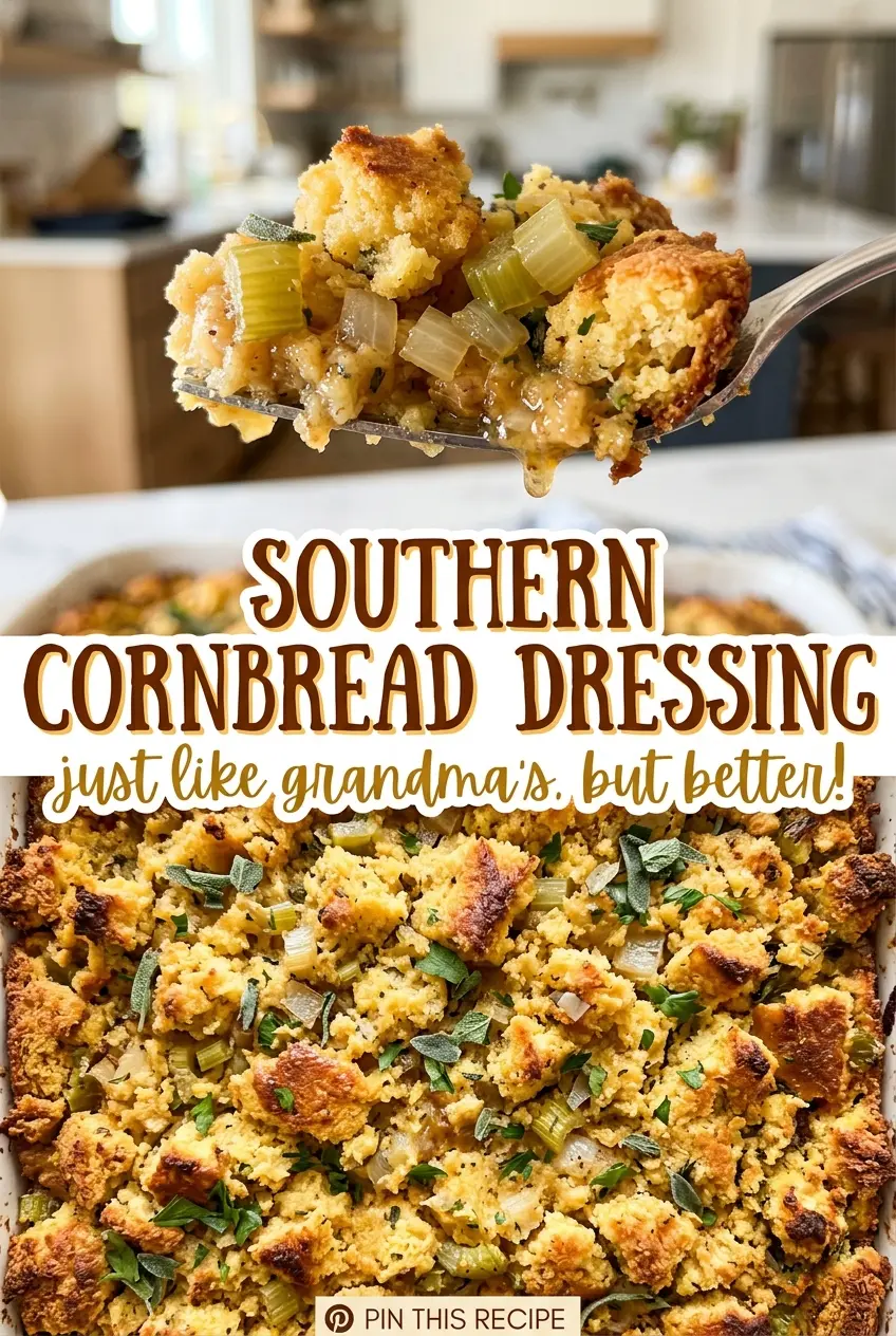 Southern Cornbread Dressing golden crisp savory