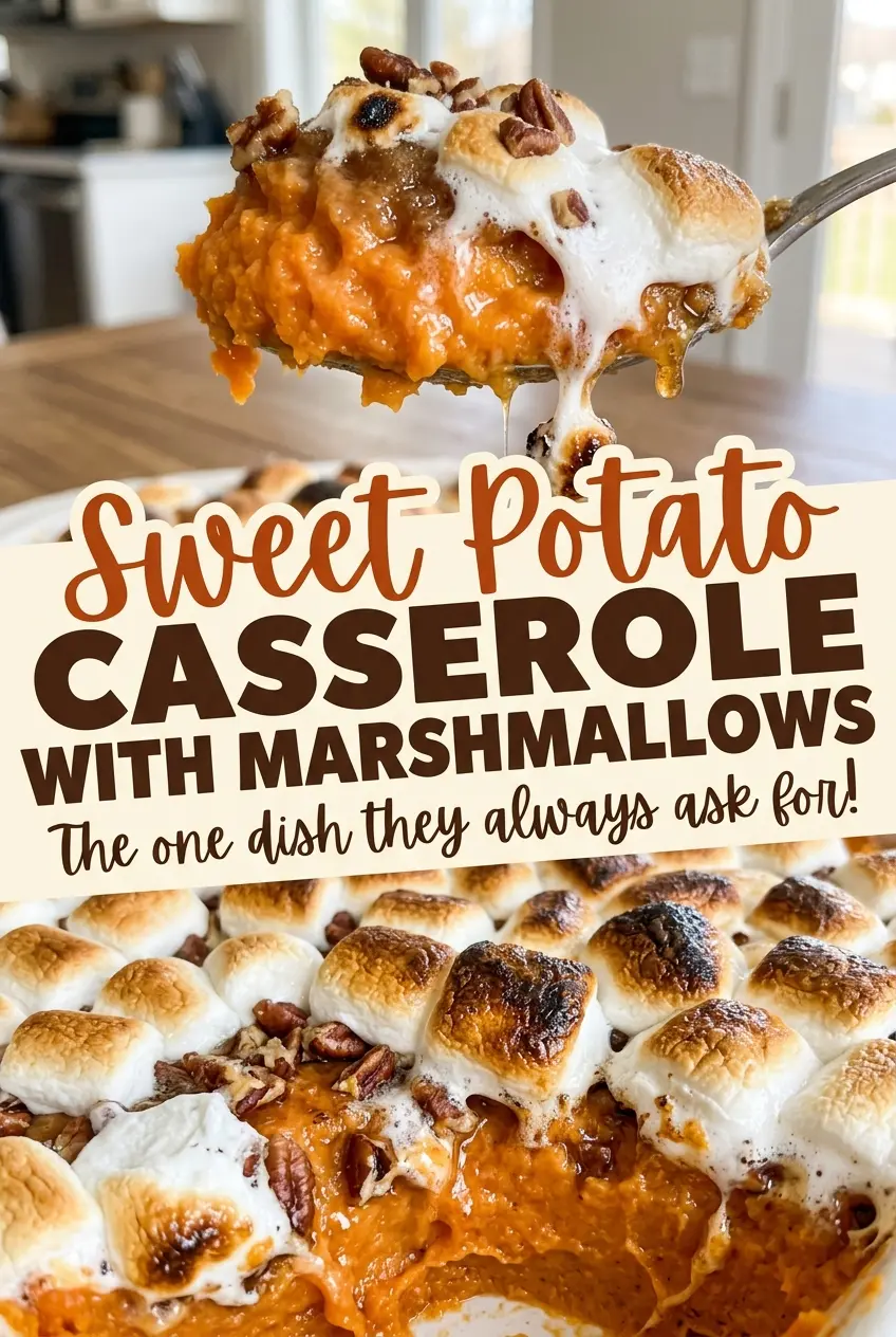 Sweet Potato Casserole with Marshmallows creamy golden topping