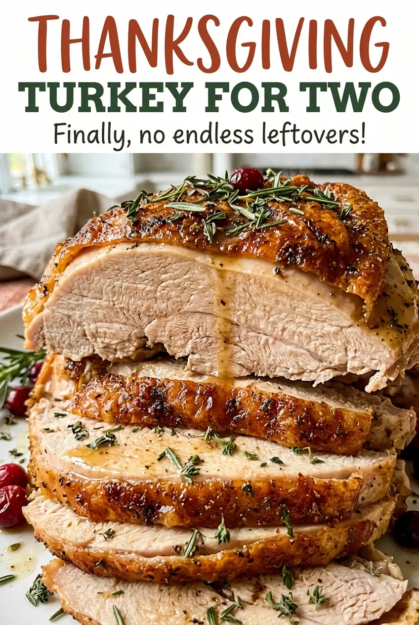 Thanksgiving turkey for two with golden herb-buttered skin